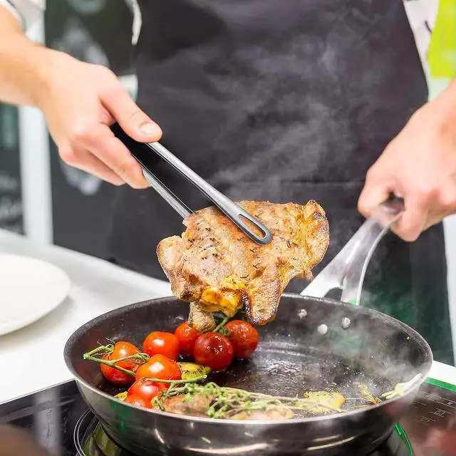 Alt view image 6 of 6 - 3 Pcs 11 Inches Korean BBQ Tongs Stainless Steel Kitchen Tweezers Grill