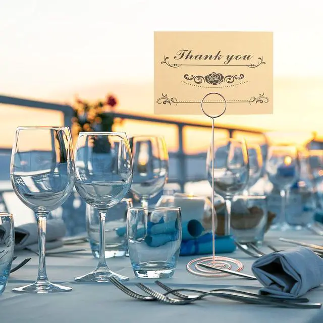 Alt view image 5 of 7 - Table Number Holders, 10PCS Place Card Holder, Photo Holder (8.7"Rose Gold)