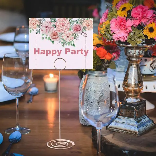 Alt view image 6 of 7 - Table Number Holders, 10PCS Place Card Holder, Photo Holder (8.7"Rose Gold)