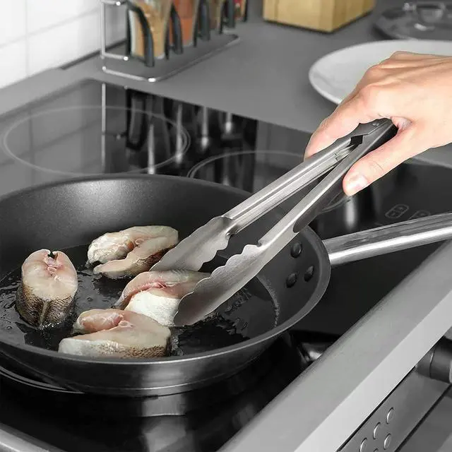 Alt view image 6 of 6 - TENTA TENTA KITCHEN 12" Stainless Steel Kitchen Tongs, Locking Metal Food Tongs Non-Slip Grip (Set of 3)