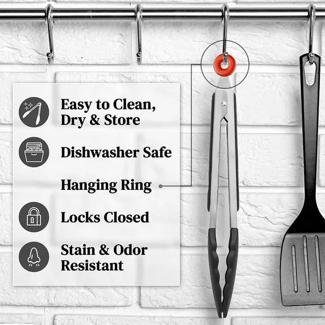 Alt view image 4 of 7 - Tenta Tongs 7 Inch Silicone Mini Tongs (3pcs) for Cooking, Grilling, Turning