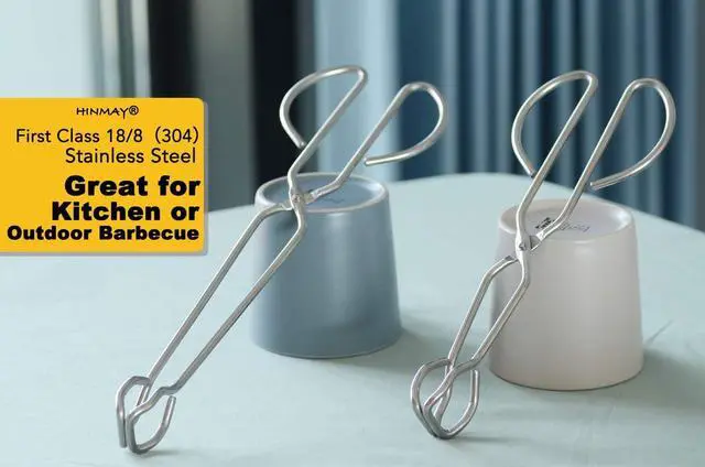 Alt view image 6 of 6 - HINMAY Stainless Steel Kitchen Scissor Tongs Set, 2-Piece (10/13 Inch)