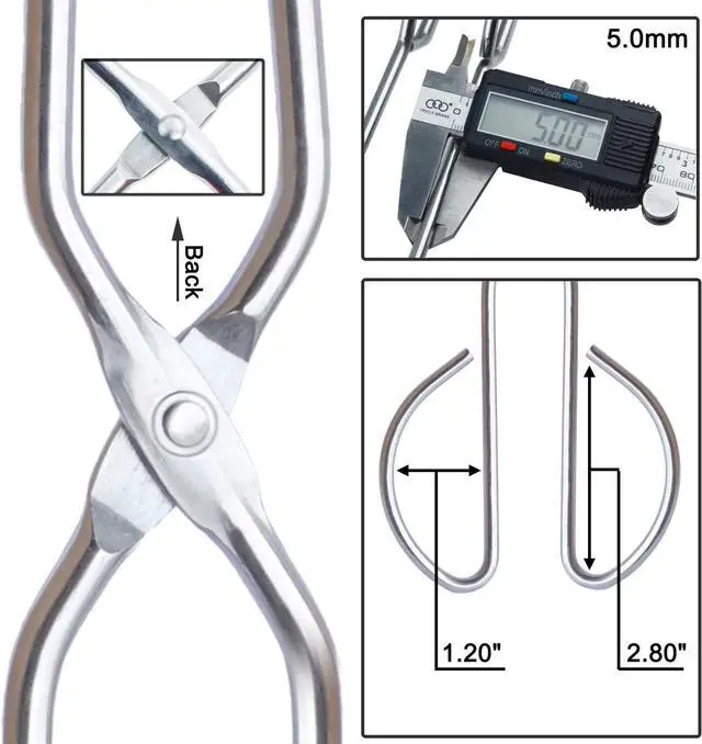 Alt view image 3 of 6 - HINMAY Stainless Steel Kitchen Scissor Tongs Set, 2-Piece (10/13 Inch)