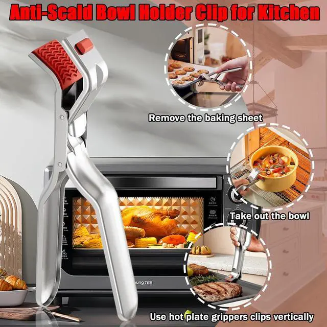 Alt view image 4 of 7 - 2Pcs Stainless Steel Hot Plate Gripper, Heat Insulation Holder