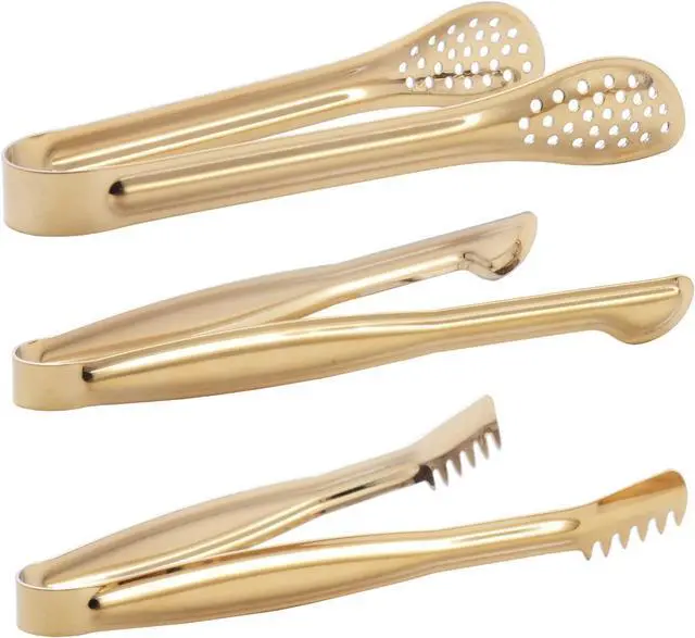Alt view image 3 of 7 - HINMAY Gold Plated Mini Serving Tongs Set 6-Inch Appetizers Tongs, Set of 6