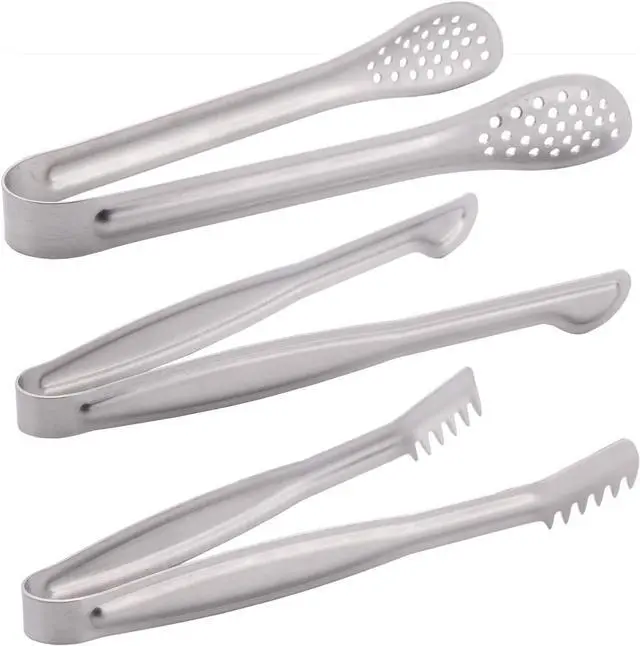Alt view image 3 of 7 - HINMAY Small Serving Tongs Set 6" Stainless Steel Mini Tongs, Set of 6
