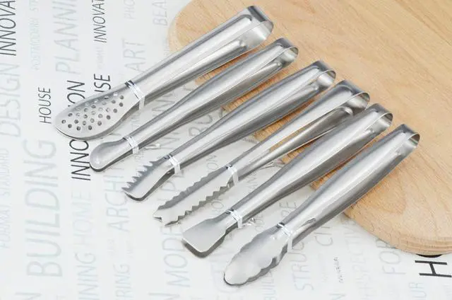 Alt view image 5 of 7 - HINMAY Small Serving Tongs Set 6" Stainless Steel Mini Tongs, Set of 6