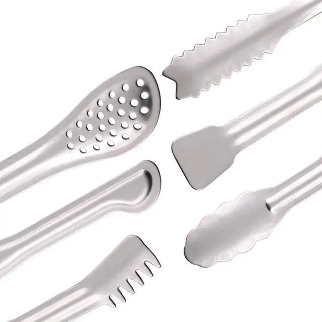 Alt view image 6 of 7 - HINMAY Small Serving Tongs Set 6" Stainless Steel Mini Tongs, Set of 6
