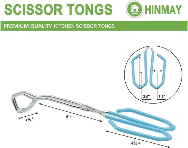 Alt view image 2 of 7 - HINMAY Scissor Cooking Tongs 11" Stainless Steel Wire Tongs, Set of 2