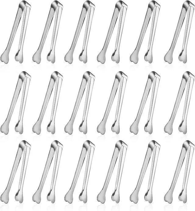 Main image of Dmoera 18 Pack Premium Small Serving Tongs, Mini Stainless Steel Appetizer Tongs 4.33Inch Silver