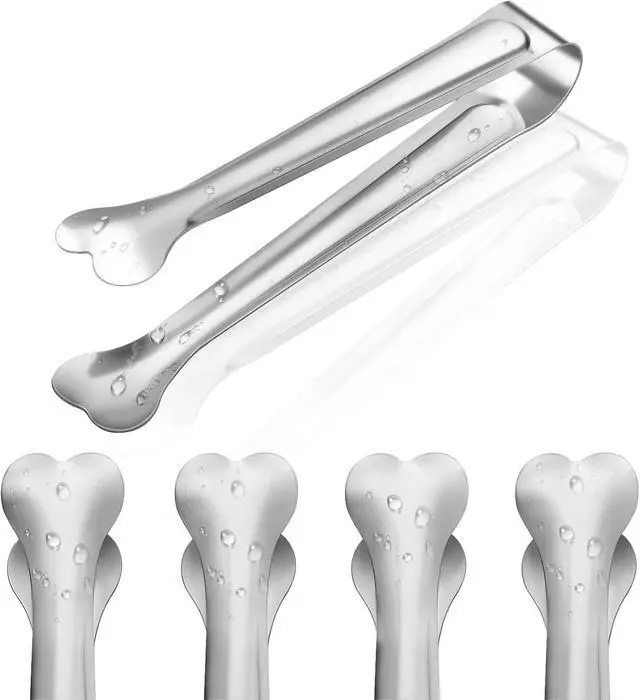 Alt view image 2 of 7 - Dmoera 18 Pack Premium Small Serving Tongs, Mini Stainless Steel Appetizer Tongs 4.33Inch Silver