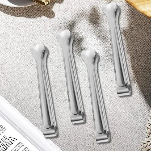 Alt view image 4 of 7 - Dmoera 18 Pack Premium Small Serving Tongs, Mini Stainless Steel Appetizer Tongs 4.33Inch Silver