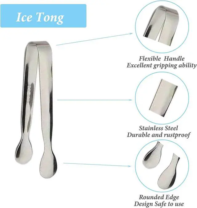 Alt view image 3 of 7 - 6PCS Ice Tongs Mini Sugar Tongs 4.25Inch Stainless Steel Kitchen Utensils Set,Small Serving Tong and Tiny Kitchen Tong for Appetizers,Tea Party, Coffee Bar, Desserts by Sunenlyst (Silver)