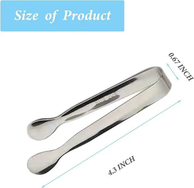 Alt view image 2 of 7 - 6PCS Ice Tongs Mini Sugar Tongs 4.25Inch Stainless Steel Kitchen Utensils Set,Small Serving Tong and Tiny Kitchen Tong for Appetizers,Tea Party, Coffee Bar, Desserts by Sunenlyst (Silver)