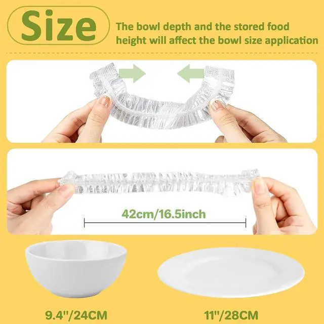 Alt view image 2 of 6 - MAQIHAN 200 Bowl Covers for Bread Proofing - Medium Plastic Wrap for Food