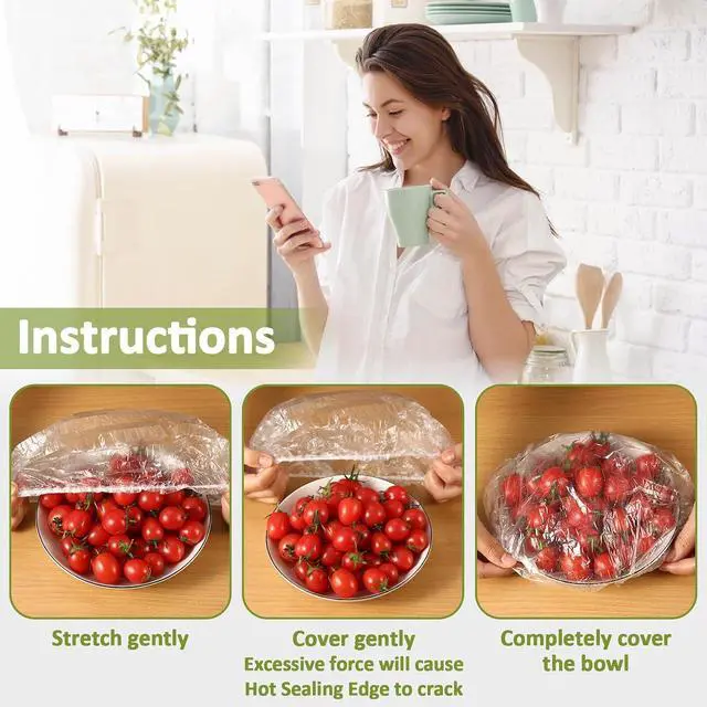 Alt view image 4 of 6 - MAQIHAN 200 Bowl Covers for Bread Proofing - Medium Plastic Wrap for Food