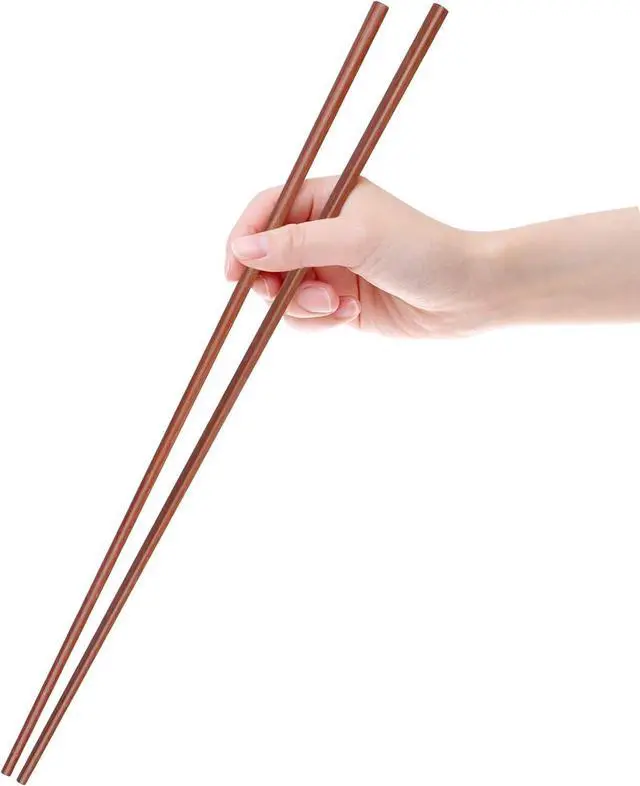 Main image of GLAMFIELDS 16.5 Inches Wooden Cooking Chopsticks Reusable for Noodles Frying Hotpot Extra Long Kitchen Chop Sticks Brown 2 Pairs