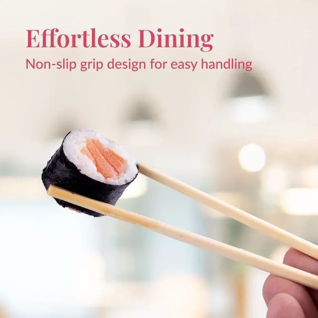 Alt view image 4 of 6 - Prestee 50 Pairs Disposable Wooden Chopsticks - Individually Wrapped for Hygiene - 8-Inch Wood Chopstick - Utensils for Sushi, Noodles, and Takeout - Smooth, Splinter-Proof Design