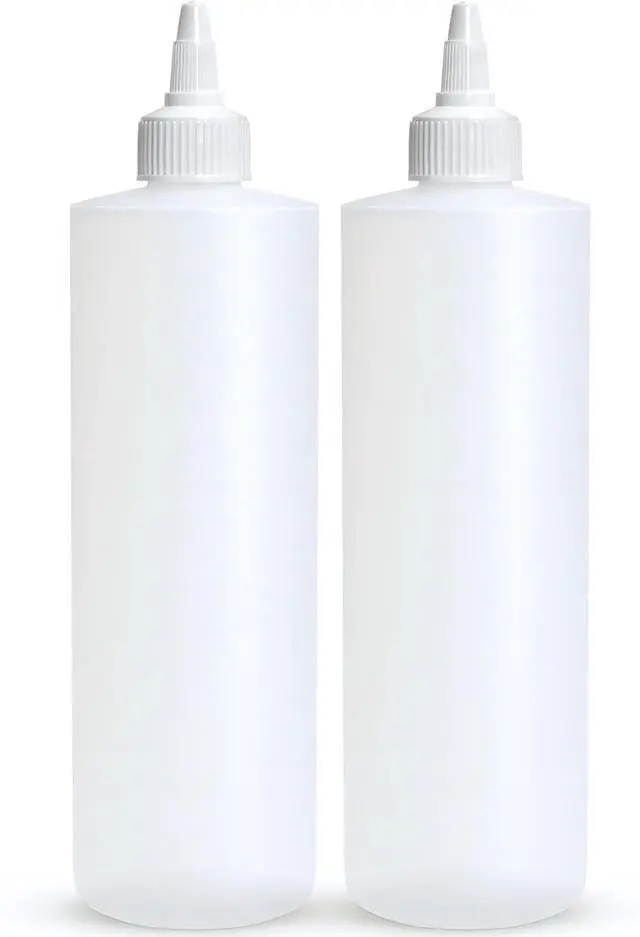 Main image of BRIGHTFROM Condiment Squeeze Bottles, 16 OZ Empty Squirt Bottle with Twist Top Cap, Leak Proof - Great for Ketchup, Mustard, Syrup, Sauces, Dressing, Oil, Arts and Crafts, BPA FREE Plastic - 2 PACK