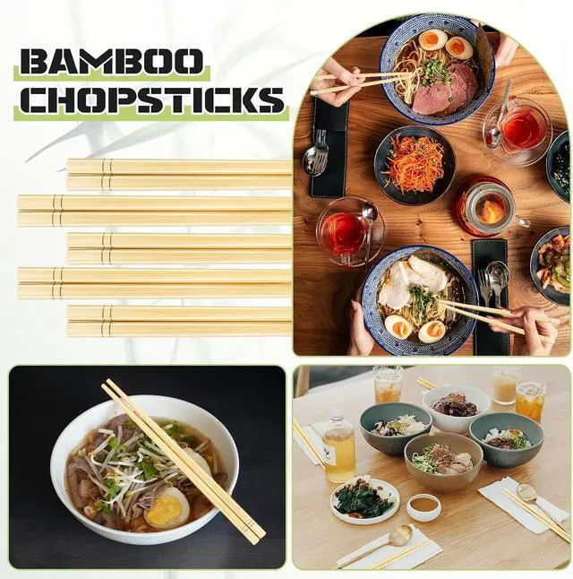 Alt view image 6 of 7 - 7 Inch X 10 Pairs Chopsticks,Reusable,Simplea and Minimalistic Design,More Size Choices 7"/9.5"/12"