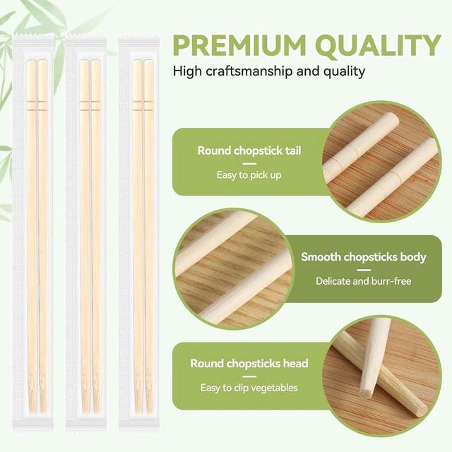 Alt view image 2 of 7 - 8.5 Inch X 25 Pairs Disposable Chopsticks,Simplea and Minimalistic Design,More Size Choices 7"/8.5"/9.5"/12"