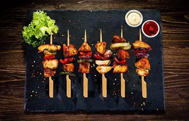 Alt view image 6 of 7 - 3.5 Inch Bamboo Skewers, 300 PCS Bamboo Paddle Wood Picks, Toothpicks for Appetizers, Cocktail Picks for Drinks, Food Picks, BBQ, Sandwich, Barbecue Snacks.