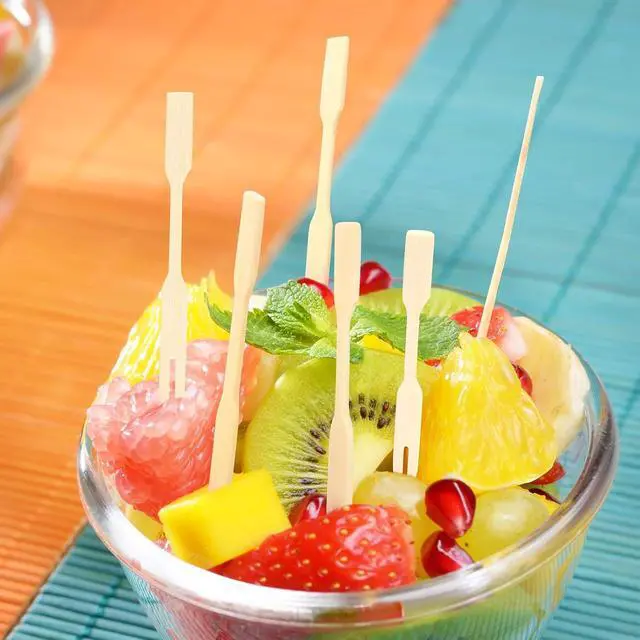 Alt view image 2 of 7 - Mini Bamboo Forks 3.5 Inches, Small Forks Dessert, Cocktail Forks, Double Prong Toothpicks for Appetizer, Disposable Wooden/Wood Food Picks for Charcuterie Board Accessories. 110 PCS