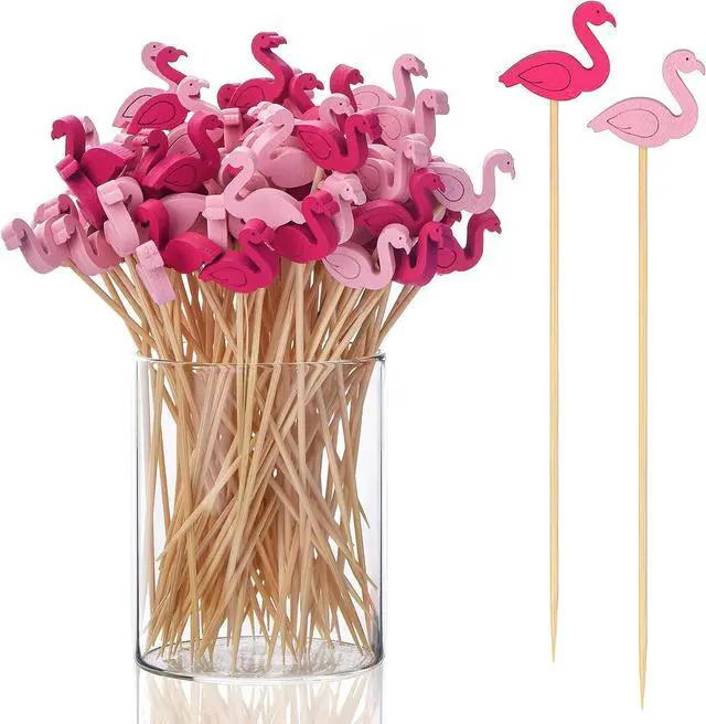 Main image of JtmyAota 100 Pack Flamingo Cocktail Picks, Fancy Toothpicks for Appetizers