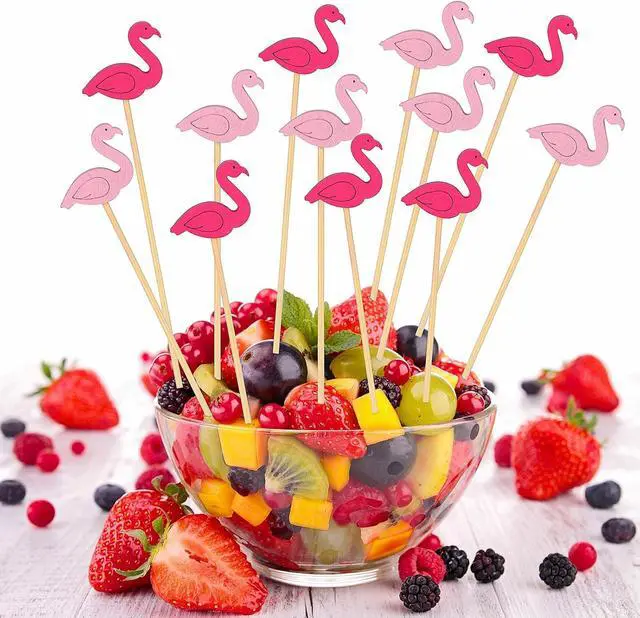 Alt view image 4 of 6 - JtmyAota 100 Pack Flamingo Cocktail Picks, Fancy Toothpicks for Appetizers