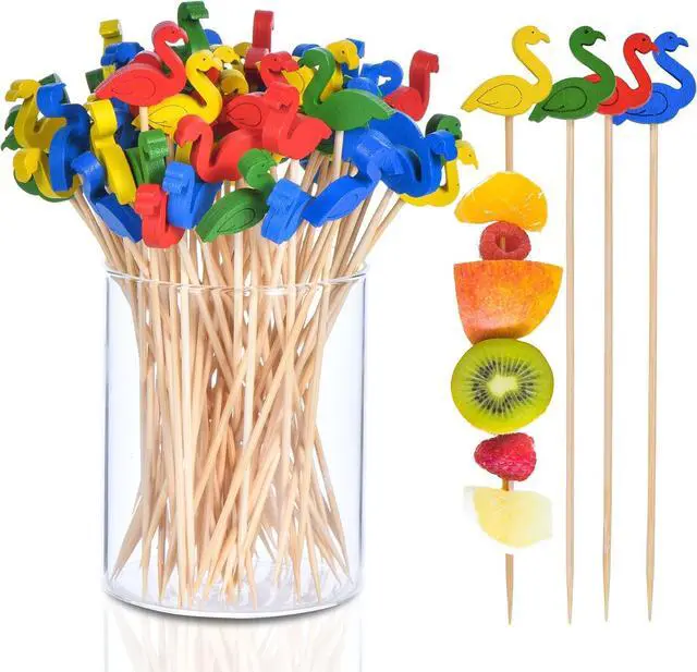 Main image of JtmyAota 100 Pack Flamingo Cocktail Picks, Fancy Toothpicks for Appetizers