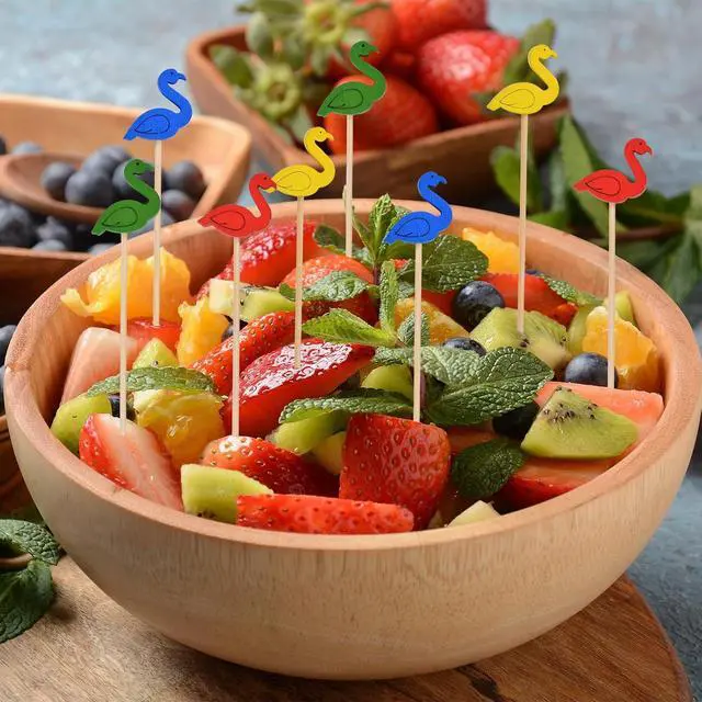 Alt view image 5 of 6 - JtmyAota 100 Pack Flamingo Cocktail Picks, Fancy Toothpicks for Appetizers