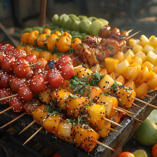 Alt view image 4 of 6 - Bamboo Skewers 12 Inch Wooden Skewers Sticks for Grilling, BBQ, Shish Kabob, Fruit, Yakitori. More Size Choices 8"/10", 100 PCS (12inch X 3mm)