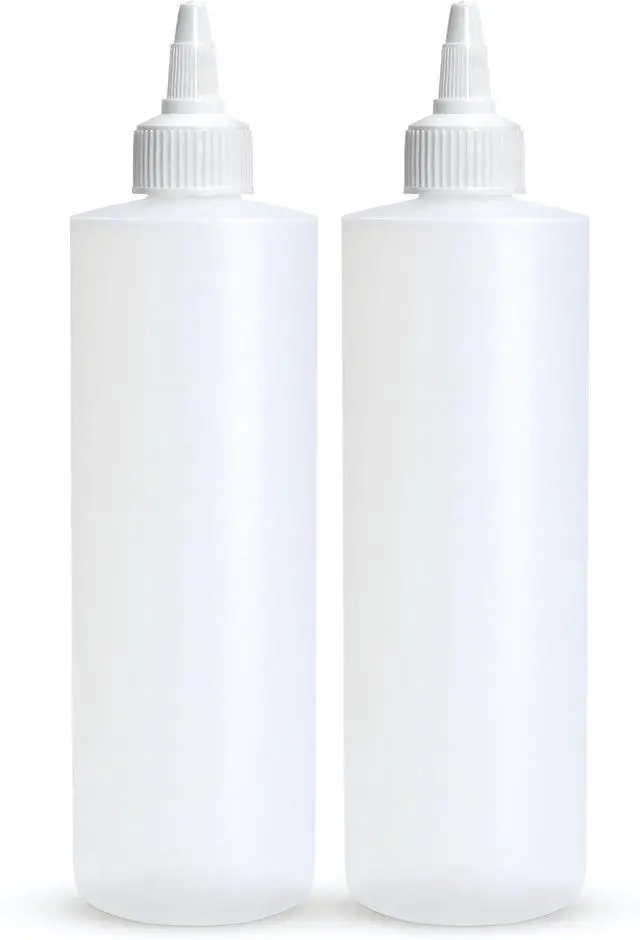 Main image of BRIGHTFROM Condiment Squeeze Bottles, 8 OZ Empty Squirt Bottle with Twist Top Cap, Leak Proof - Great for Ketchup, Mustard, Syrup, Sauces, Dressing, Oil, Arts and Crafts, BPA FREE Plastic - 2 PACK