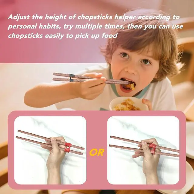 Alt view image 4 of 6 - EAEDMY 7 Pairs Training Kid Adult Chopsticks and Trainers for Beginners, Japanese Wooden Beginners Training Chopsticks Helpers Set, Reusable, Dishwasher Safe, L8.86Inch (4.Wenge)