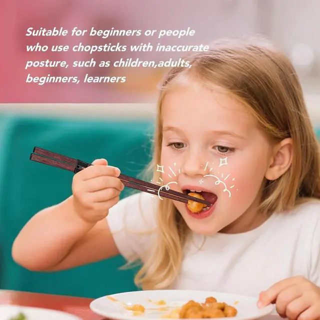 Alt view image 2 of 6 - EAEDMY 7 Pairs Training Kid Adult Chopsticks and Trainers for Beginners, Japanese Wooden Beginners Training Chopsticks Helpers Set, Reusable, Dishwasher Safe, L8.86Inch (3.Rosewood)