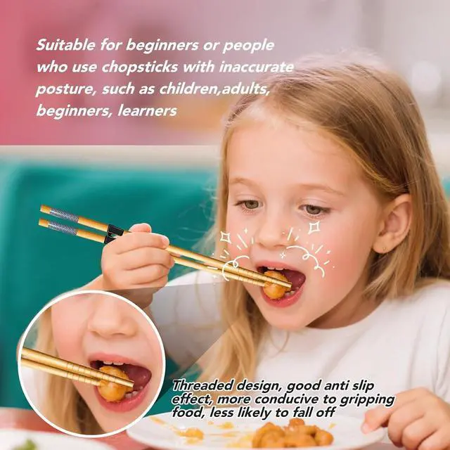 Alt view image 3 of 6 - EAEDMY 7 Pairs Training Kid Adult Chopsticks and Trainers for Beginners, Japanese Wooden Beginners Training Chopsticks Helpers Set, Reusable, Dishwasher Safe, L8.86Inch (2.Japanese pattern B)