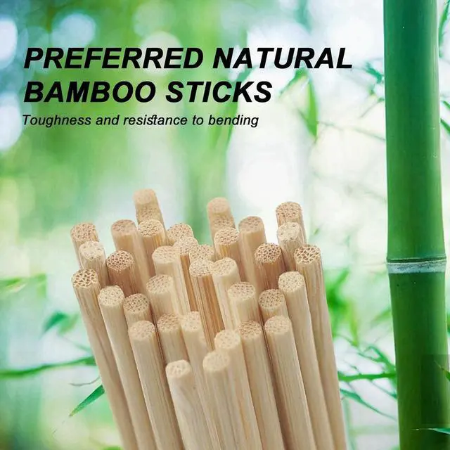 Alt view image 2 of 7 - 10 Inch 100PCS Natural Bamboo Skewers for Grilling, Chocolate Fountain