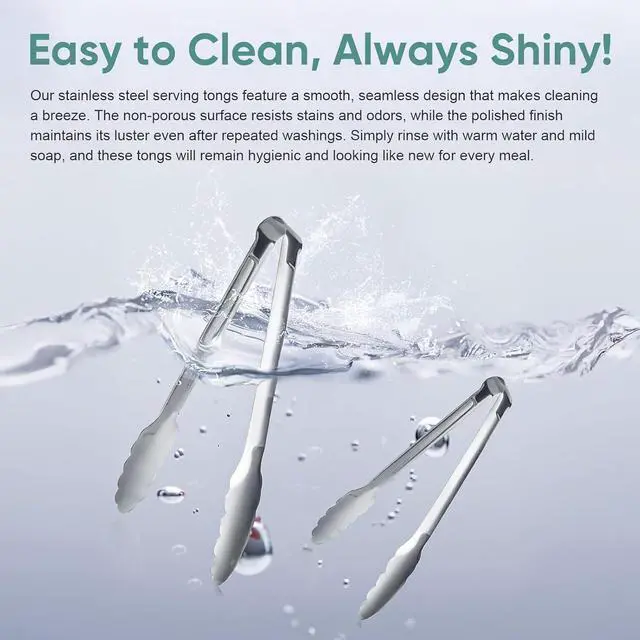 Alt view image 6 of 7 - 12 Pack Buffet Tongs Serving Tongs Stainless steel Kitchen Tongs 7inch