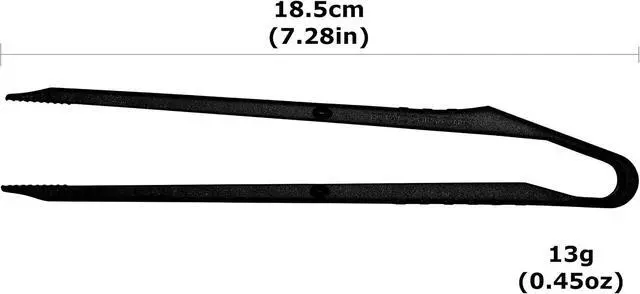 Alt view image 2 of 5 - Chip Tong 7.3" Mini Snack Tong Black Plastic Body Serrated Tips