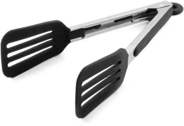 Main image of Cooking Tong 9 inches Stainless Steel Kitchen Silicone Serving Tong