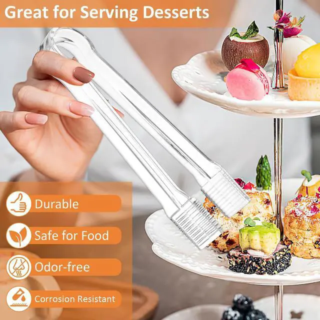Alt view image 3 of 7 - PEASUG 10 PCS Plastic Serving Tongs, Disposable Plastic Tongs