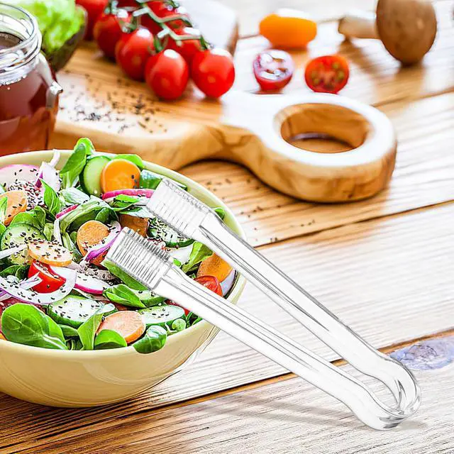 Alt view image 5 of 7 - PEASUG 10 PCS Plastic Serving Tongs, Disposable Plastic Tongs
