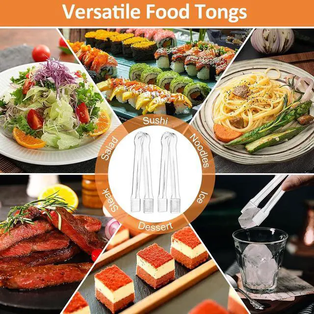 Alt view image 6 of 7 - PEASUG 10 PCS Plastic Serving Tongs, Disposable Plastic Tongs