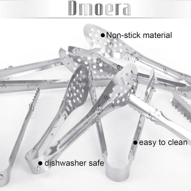 Alt view image 3 of 7 - 12 Pack Premium Small Serving Tongs, Dmoera Mini Stainless Steel Appetizer Tongs, 5Inch,5.2Inch(12.7cm)