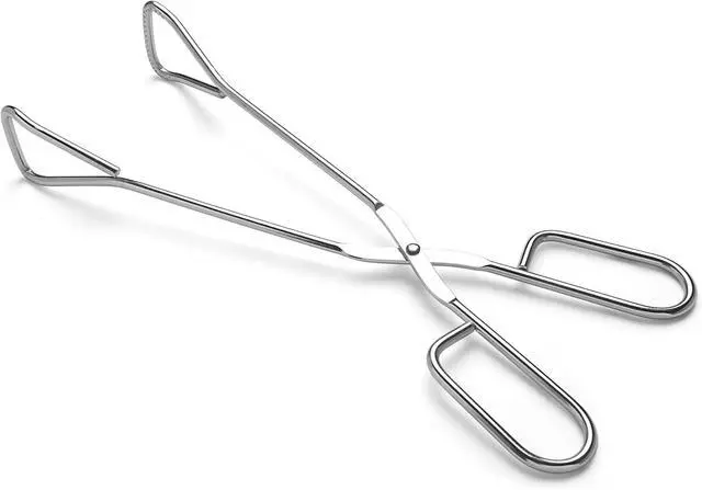Main image of Hiash 11" Heavy Duty Stainless Steel Kitchen Scissor Tongs with Comfortable Ergonomic Grip, Heat Resistant tongs for Cooking & BBQ