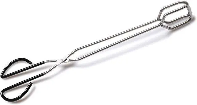 Main image of Hiash 16 Inch Extra Long Stainless Steel Kitchen Scissor Tongs, Non-Slip Comfortable Red Grip, Heat Resistant for BBQ and Cooking