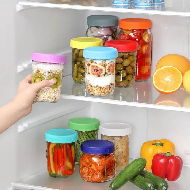 Alt view image 5 of 7 - 10 Pack Plastic Wide Mouth Mason Jar Lids for Ball, Kerr and More - Multicolor Storage Caps for Mason Jars, Canning Jars - Leak-Proof, Dishwasher Safe & Food Grade