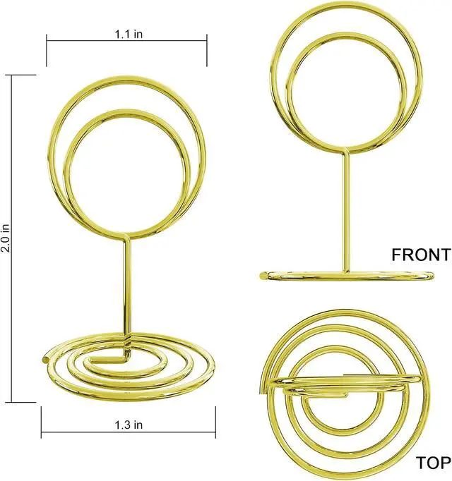 Alt view image 2 of 7 - 40PCS Table Number Holders, Place Cards Holder, Mini Food Labels Menu Holder, Photo Holders, Idea For Centerpieces, Wedding, Birthday, Party Decoration (Gold) (kt-009)