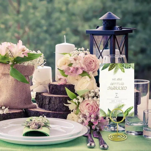 Alt view image 3 of 7 - 40PCS Table Number Holders, Place Cards Holder, Mini Food Labels Menu Holder, Photo Holders, Idea For Centerpieces, Wedding, Birthday, Party Decoration (Gold) (kt-009)