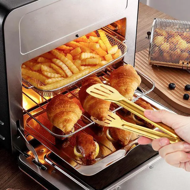 Alt view image 4 of 7 - JCREN Serving Tongs 6 Pack Stainless Steel Buffet Tongs Kitchen Tongs, Small Tongs Gold Tongs Serving Utensils for Party Catering, Gold,7 Inch